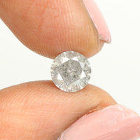 0.76 Ct Natural Loose Diamond, Round Brilliant Cut, Salt Pepper Diamond, Black Diamond, Gray Diamond, Rustic Diamond, L5008