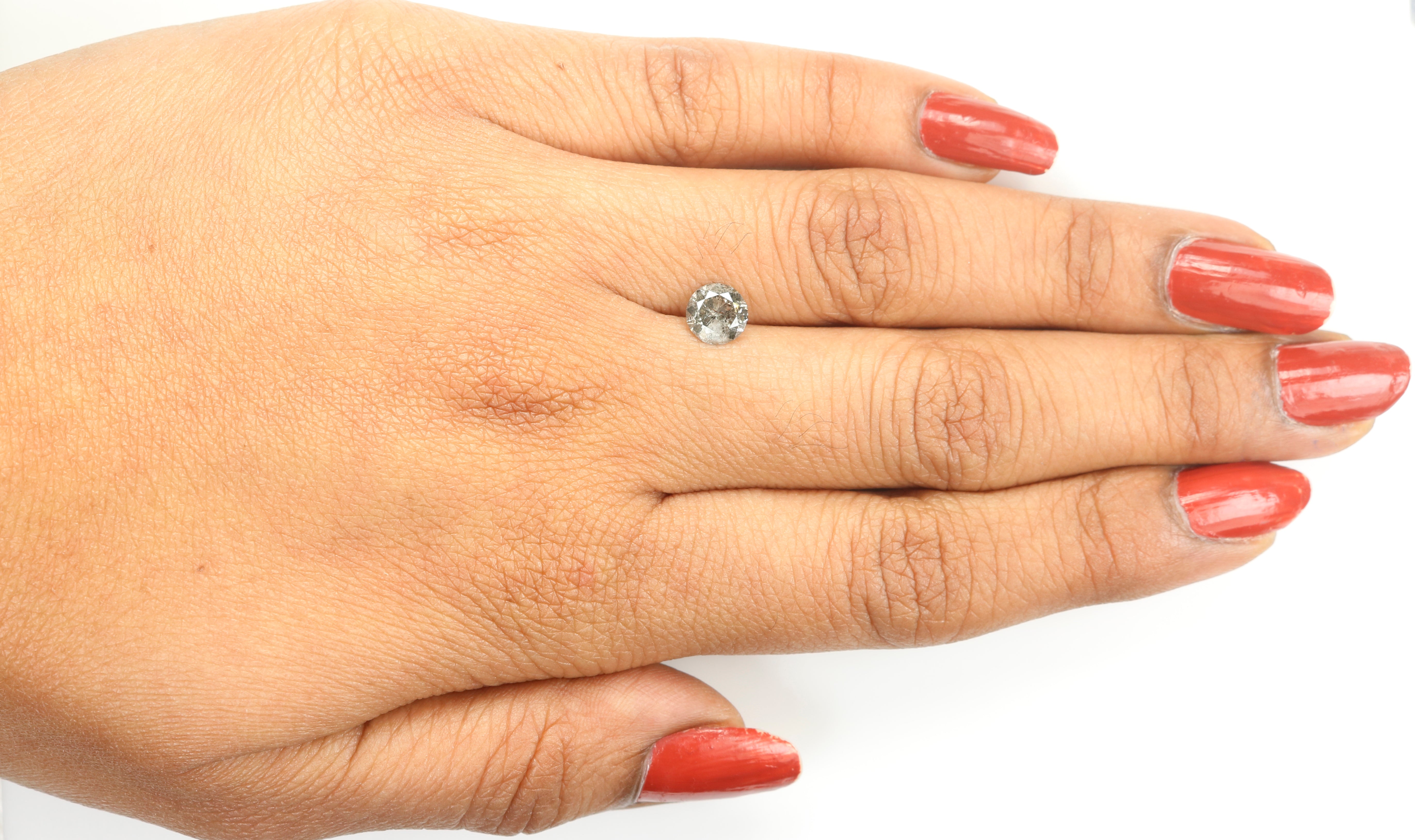 0.82 CT Natural Loose Round Shape Diamond Salt And Pepper Round Cut Diamond 6.00 MM Natural Loose Diamond Round Brilliant Cut Diamond LQ605