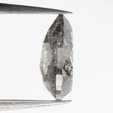 0.67 CT Natural Loose Diamond, Pear Diamond, Salt And Pepper Diamond, Black Grey Diamond, Pear Shape Diamond, Rustic Diamond KDL576