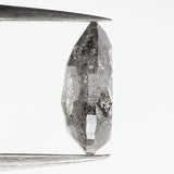 0.67 CT Natural Loose Pear Shape Diamond Salt And Pepper Pear Rose Cut Diamond 6.85 MM Black Grey Color Pear Shape Rose Cut Diamond QL576