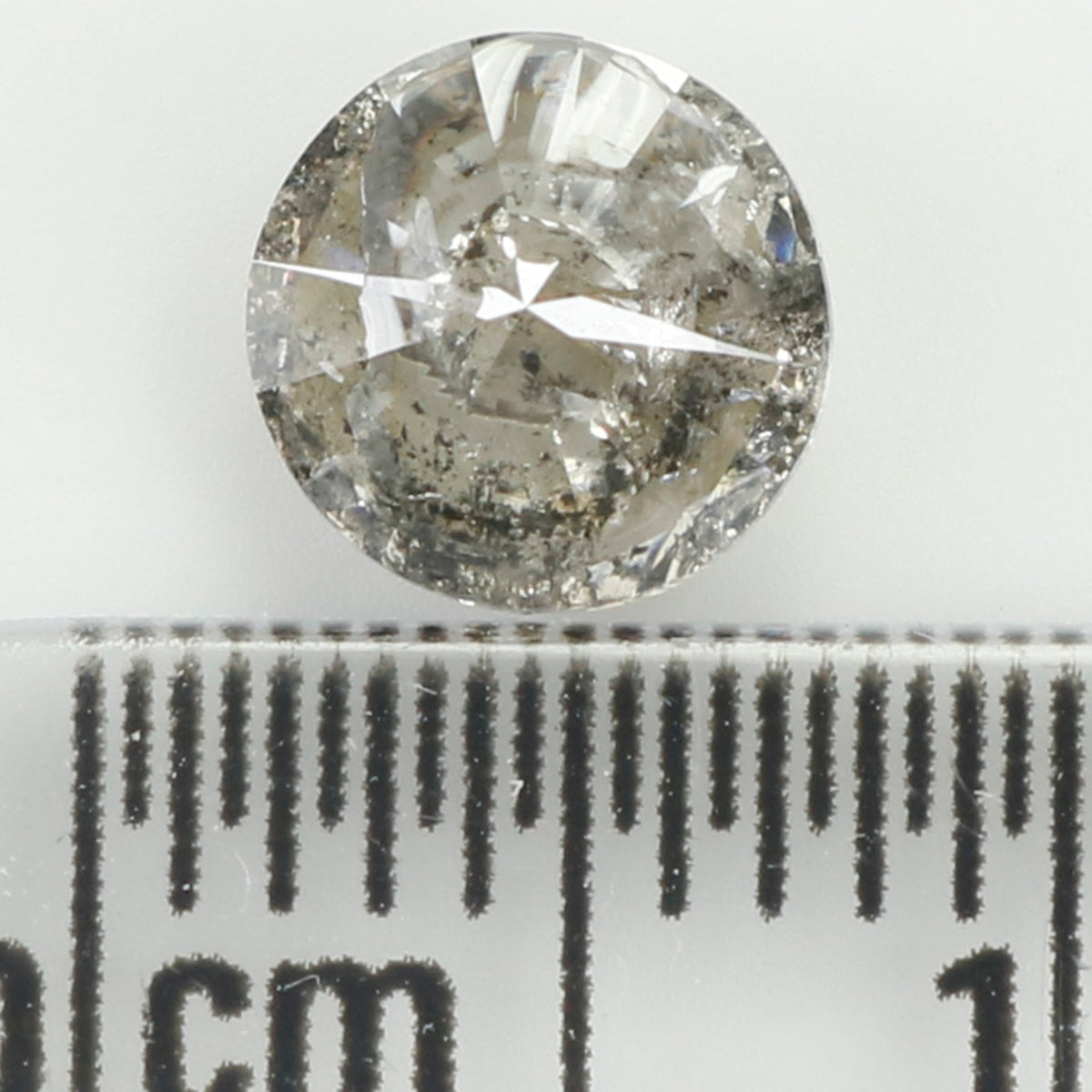 0.82 Ct Natural Loose Diamond, Salt And Pepper Diamond, Round Brilliant Cut Diamond, Black Diamond, Grey Diamond, Rustic Diamond, L605