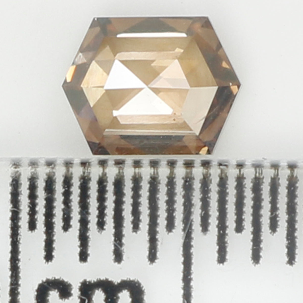 0.51 CT Natural Loose Hexagon Shape Diamond Brown Color Hexagon Shape Diamond 5.20 MM Natural Brown Color Hexagon Rose Cut Diamond QL655