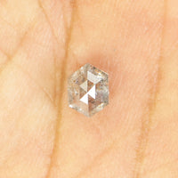 0.63 Ct Natural Loose Diamond, Hexagon Diamond, Salt and Pepper Diamond, Hexagon Cut Diamond, Polished Diamond, Rose Cut Diamond KDL9618