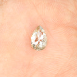 0.54 CT Natural Loose Diamond, Pear Cut Diamond, Salt And Pepper Diamond, Black Diamond, Grey Diamond, Real Galaxy Rose Cut Diamond L378