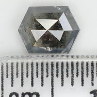 0.80 Ct Natural Loose Diamond, Hexagon Diamond, Salt and Pepper Diamond, Black Gray Diamond, Polished Diamond, Rose Cut Diamond, KDL637