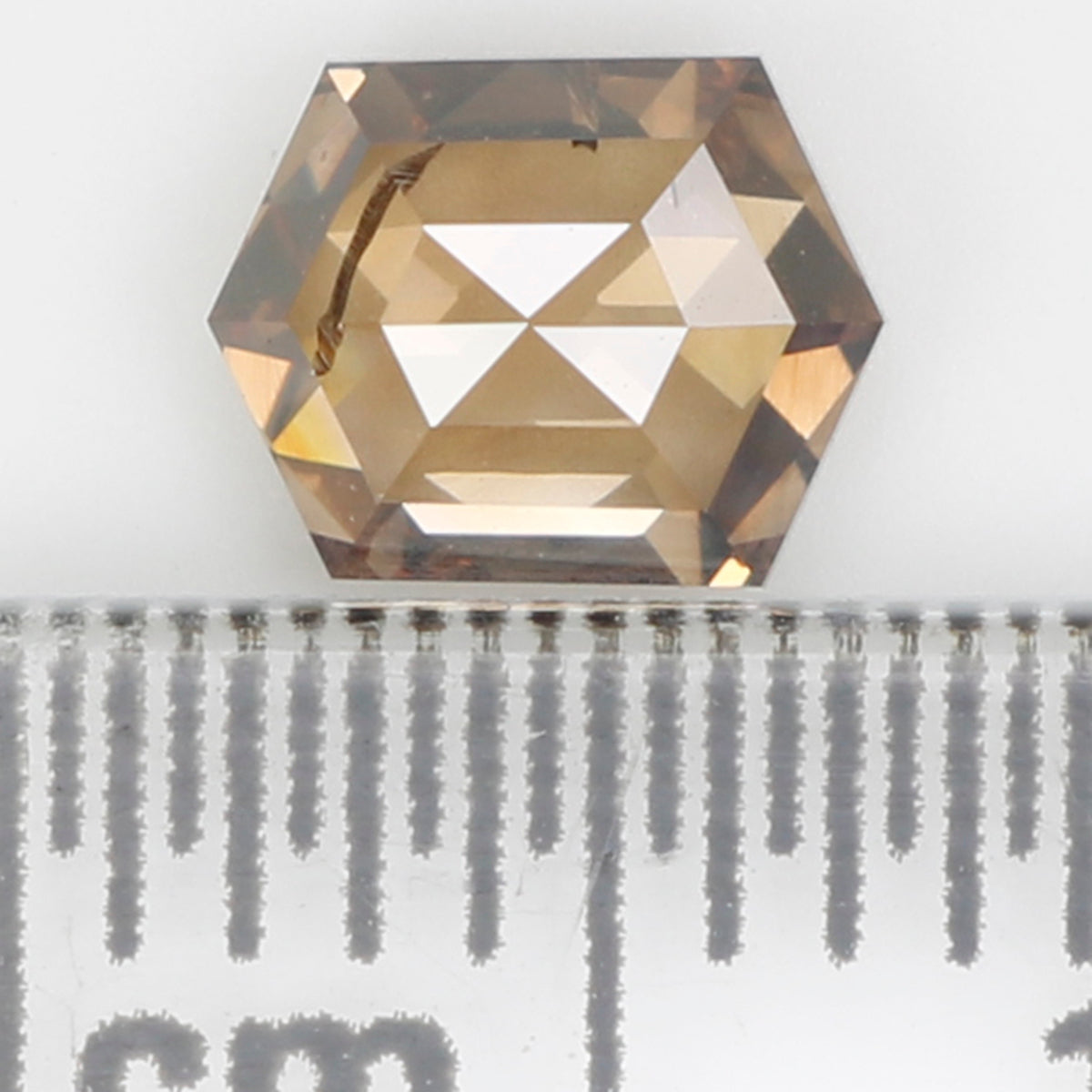 0.67 CT Natural Loose Hexagon Shape Diamond Brown Color Hexagon Cut Diamond 5.70 MM Natural Hexagon Shape Rose Cut Brown Color Diamond QL658