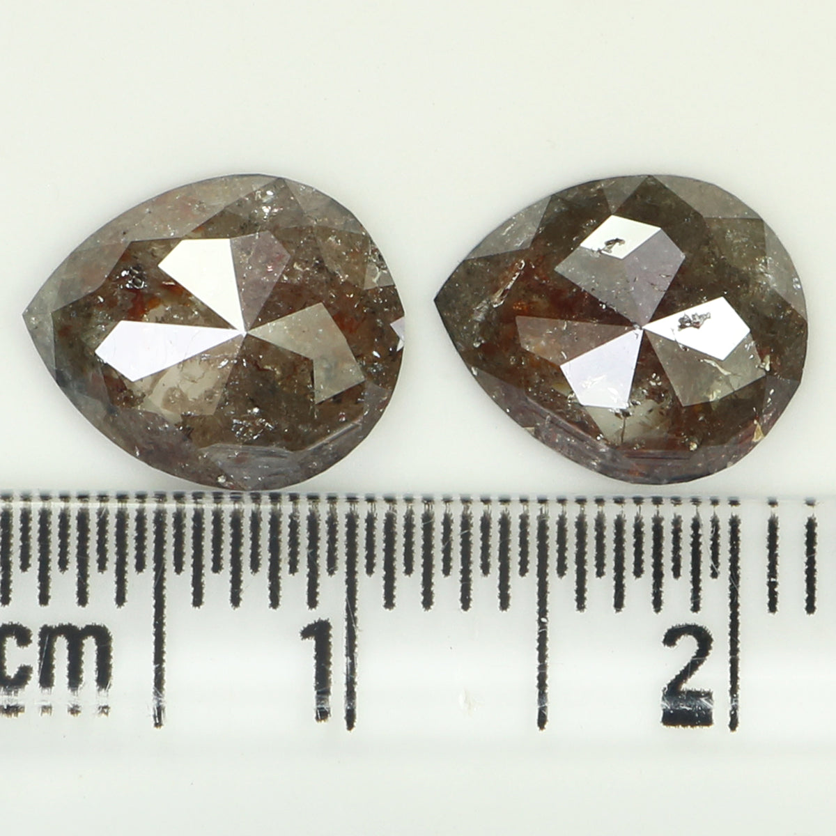 3.93 CT Natural Loose Pear Cut Pair Diamond Brown Color Pear Shape Diamond 9.85 MM Natural Loose Brown Diamond Pear Rose Cut Diamond QL6618