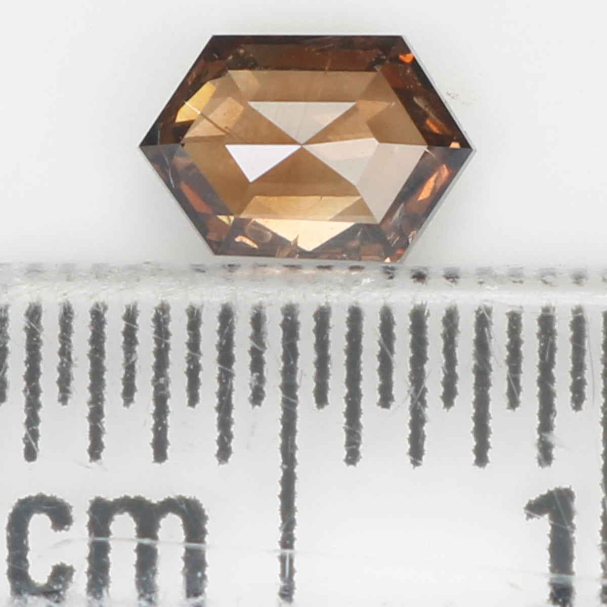 0.37 CT Natural Loose Hexagon Shape Diamond Brown Color Hexagon Shape Diamond 5.30 MM Natural Brown Color Hexagon Rose Cut Diamond QK2317