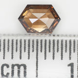 0.37 Ct Natural Loose Diamond, Hexagon Diamond, Brown Diamond, Polished Diamond, Rustic Diamond,Rose Cut Diamond KDK2317