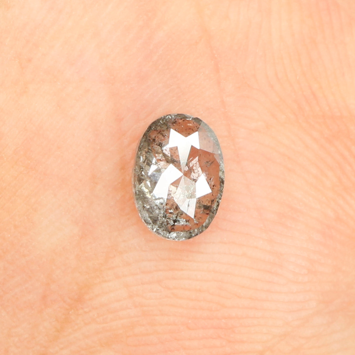 0.36 CT Natural Loose Oval Shape Diamond Salt And Pepper Oval Diamond 5.50 MM Natural Diamond Black Grey Color Oval Rose Cut Diamond LQ424