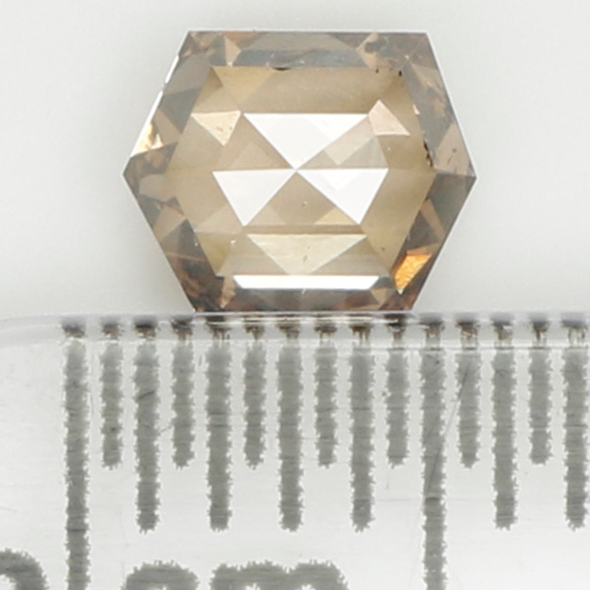 0.44 CT Natural Loose Hexagon Shape Diamond Brown Color Hexagon Cut Diamond 4.95 MM Natural Hexagon Shape Rose Cut Brown Color Diamond LQ782