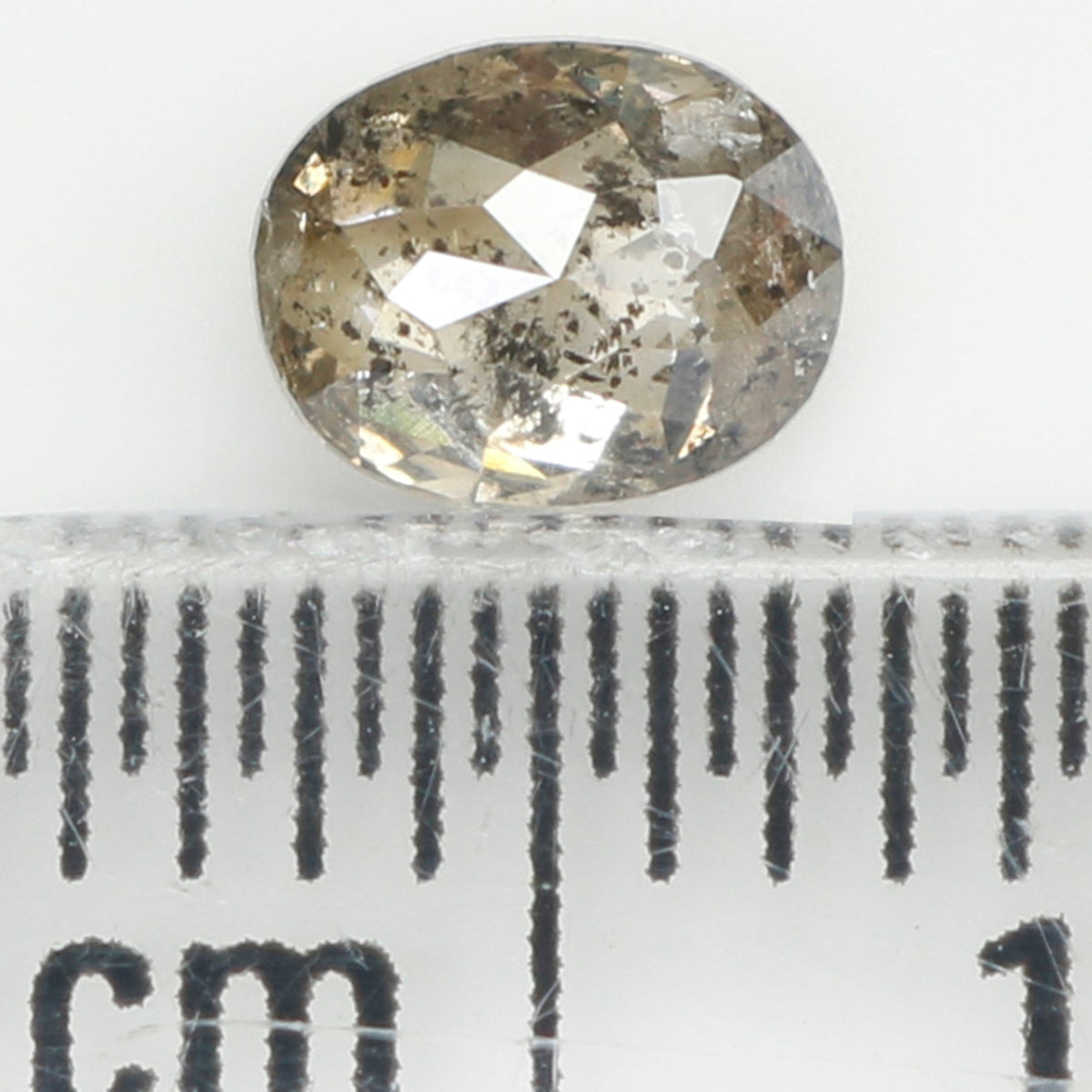 0.40 CT Natural Loose Oval Shape Diamond Salt And Pepper Oval Cut Diamond 5.10 MM Natural Black Grey Color Oval Rose Cut Diamond KQ2315