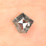 0.75 CT Natural Loose Diamond, Pentagon Cut Diamond, Salt And Pepper Diamond, Black Gray Diamond, Pentagon Shape, Rose Cut Diamond KDL9971