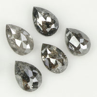 1.22  CT Natural Loose Diamond, Pear Cut Diamond, Salt and Pepper Diamond, Black Diamond, Grey Diamond, Real Galaxy Rose Cut Diamond, KDL752