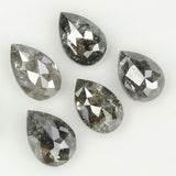 1.22  CT Natural Loose Diamond, Pear Cut Diamond, Salt and Pepper Diamond, Black Diamond, Grey Diamond, Real Galaxy Rose Cut Diamond, KDL752