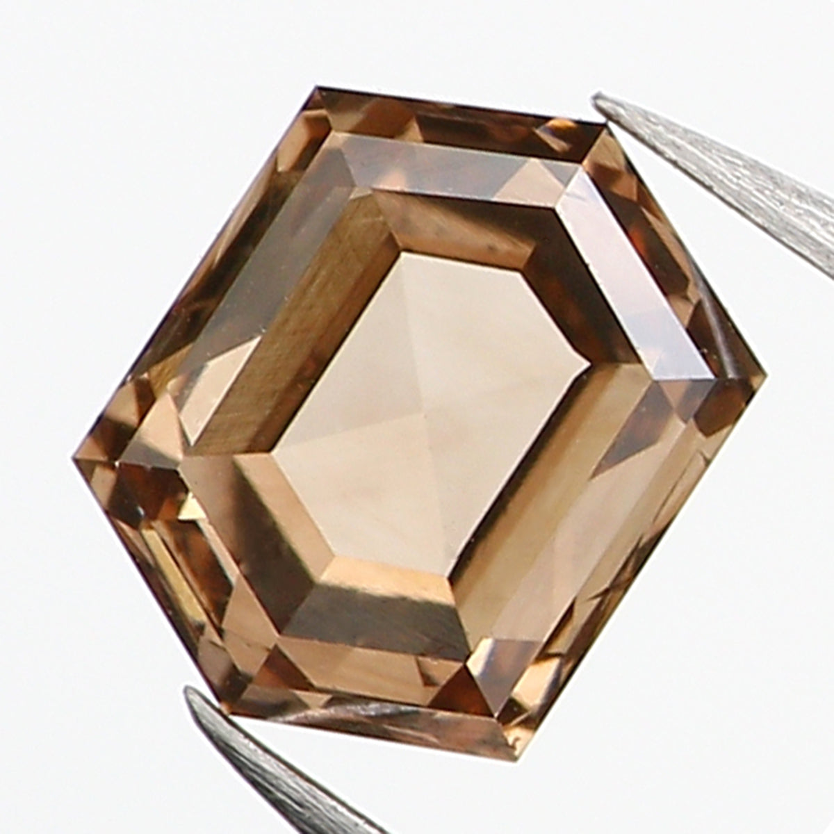 0.51 CT Natural Loose Hexagon Shape Diamond Brown Color Hexagon Shape Diamond 5.20 MM Natural Brown Color Hexagon Rose Cut Diamond QL655
