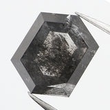 0.80 Ct Natural Loose Diamond, Hexagon Diamond, Salt and Pepper Diamond, Black Gray Diamond, Polished Diamond, Rose Cut Diamond, KDL637
