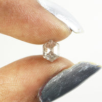 0.63 Ct Natural Loose Diamond, Hexagon Diamond, Salt and Pepper Diamond, Hexagon Cut Diamond, Polished Diamond, Rose Cut Diamond KDL9618