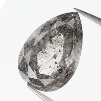 0.67 CT Natural Loose Diamond, Pear Diamond, Salt And Pepper Diamond, Black Grey Diamond, Pear Shape Diamond, Rustic Diamond KDL576