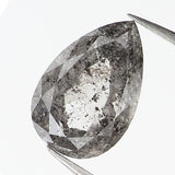 0.67 CT Natural Loose Diamond, Pear Diamond, Salt And Pepper Diamond, Black Grey Diamond, Pear Shape Diamond, Rustic Diamond KDL576