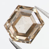 0.34 Ct Natural Loose Diamond, Hexagon Diamond, Brown Diamond, Polished Diamond, Rustic Diamond, Rose Cut Diamond, KR2322