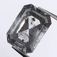 0.65 Ct Natural Loose Diamond, Emerald Cut Diamonds, Salt and Pepper Diamond, Rose Cut Rustic Diamond, Radiant Diamond, KDL9579