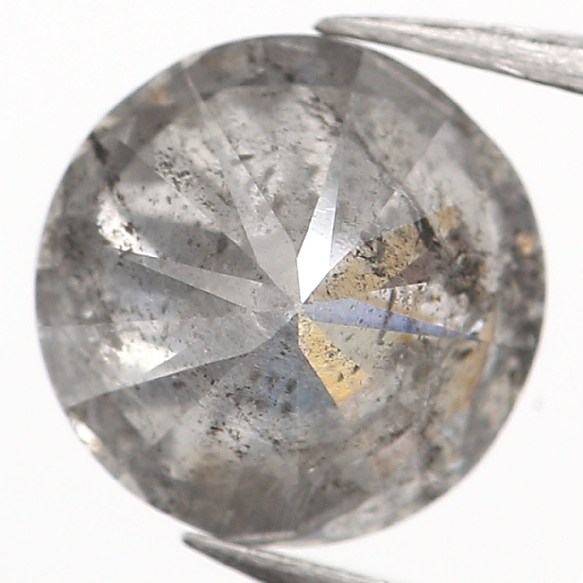 0.45 CT Natural Loose Round Shape Diamond Salt And Pepper Round Diamond 4.90 MM Natural Black Gray Color Round Brilliant Cut Diamond LQ036