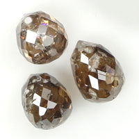 1.38 Ct Natural Loose Diamond, Briolette Diamond, Brown Diamond, Briolette Cut Bead Diamond, Polished Diamond, Faceted Diamond L9986