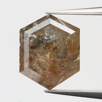 0.70 CT Natural Loose Diamond Hexagon Brown Salt And Pepper Color 5.70 MM KDL9362