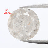 0.78 Ct Natural Loose Diamond, Grey Diamond, Round Diamond, Round Brilliant Cut Diamond, Sparkling Diamond, Rustic Diamond KDL5798