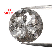 2.77 Ct Natural Loose Diamond, Round Rose Cut Diamond, Black Gray Diamond, Salt and Pepper Diamond, Rose Cut Diamond, Real Diamond KDL9731