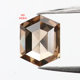 0.51 Ct Natural Loose Diamond, Hexagon Diamond, Brown Diamond, Polished Diamond, Rustic Diamond, Color Diamond, Rose Cut Diamond, KDL655