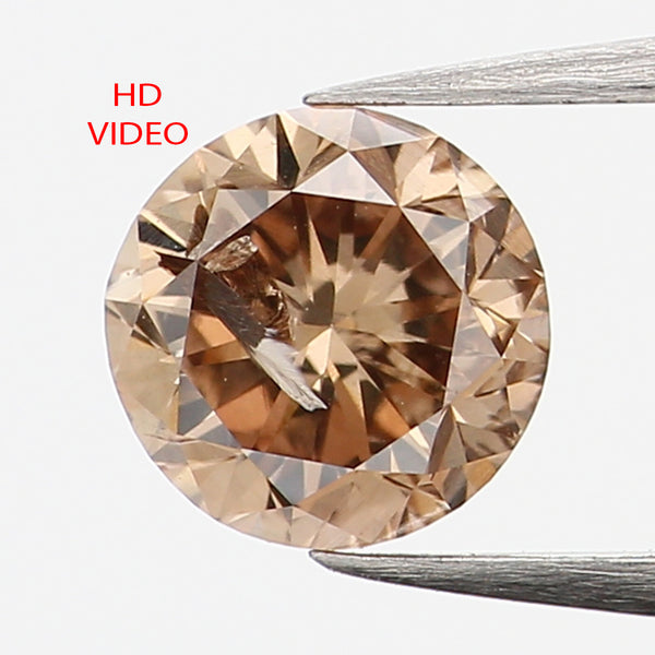 0.48 Ct Natural Loose Diamond, Brown Diamond, Round Diamond, Round Brilliant Cut Diamond, Sparkling Diamond, Rustic Diamond, L775