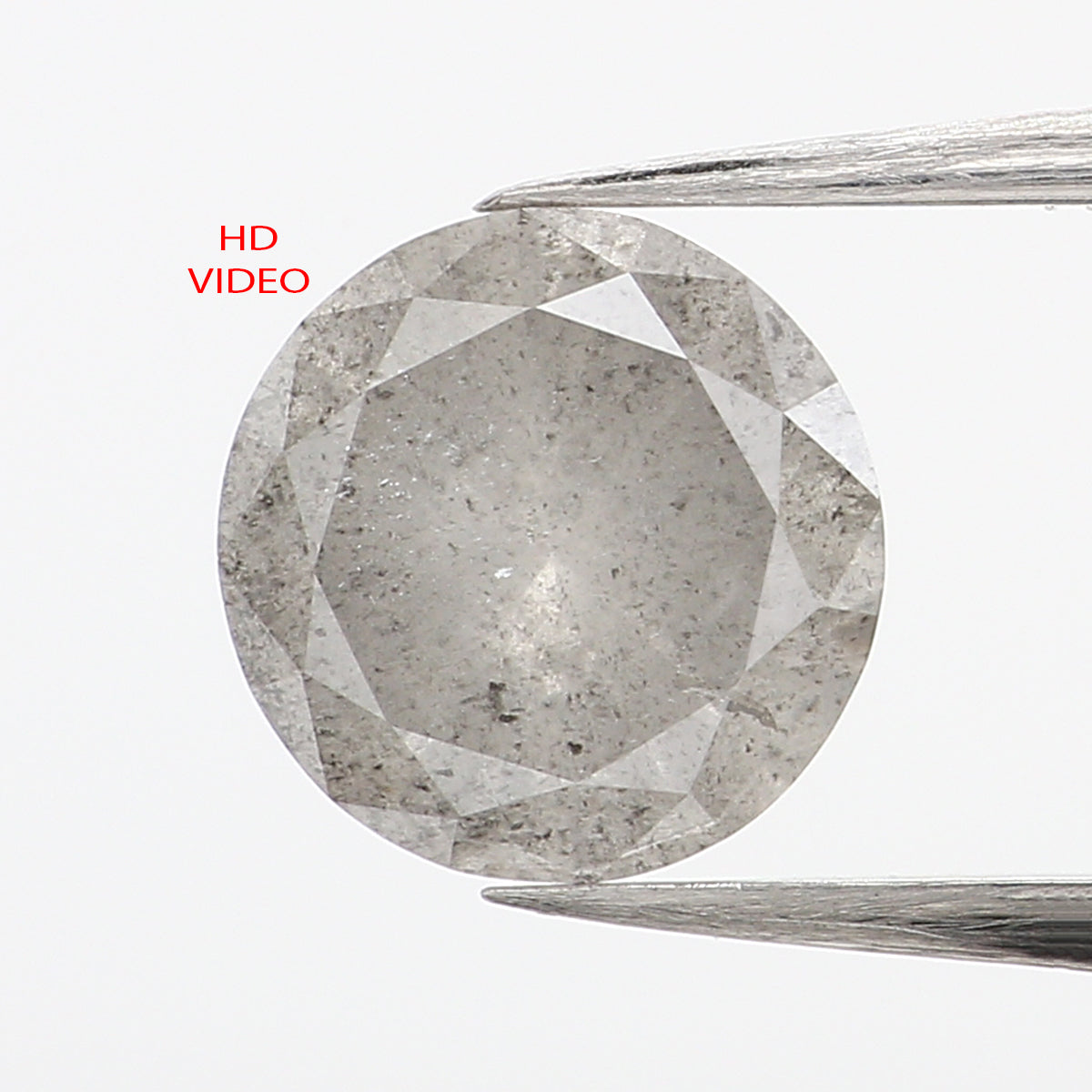 1.03 CT Natural Loose Round Shape Diamond Salt And Pepper Round Cut Diamond 6.40 MM Natural Grey Color Round Brilliant Cut Diamond LQ623