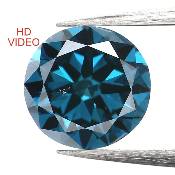 0.66 Ct Natural Loose Diamond, Blue Diamond, Round Diamond, Round Brilliant Cut Diamond, Sparkling Diamond, Rustic Diamond KDL9739