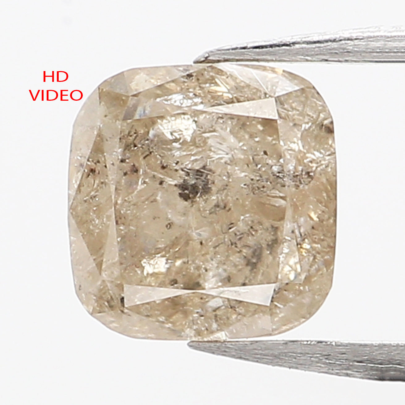 0.65 Ct Natural Loose Diamond, Cushion Diamond, Yellow Diamond, Grey Diamond, Polished Diamond, Real Diamond, Rustic Diamond L5949