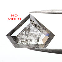 1.17 CT Natural Loose Diamond, Shield Cut Diamond, Salt And Pepper Diamond, Black Diamond , Grey Diamond, Antique Rose Cut Diamond KDL285