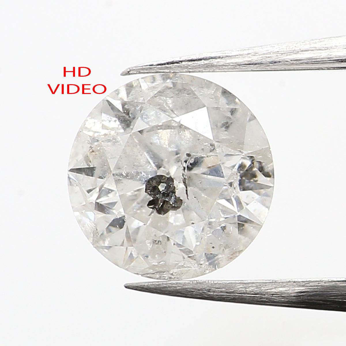0.80 CT Natural Loose Round Shape Diamond Salt And Pepper Round Diamond 5.80 MM Natural Black Grey Color Round Brilliant Cut Diamond LQ5568