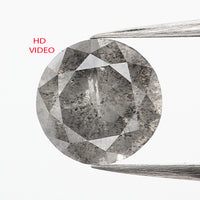1.08 Ct Natural Loose Diamond, Salt And Pepper Diamond, Round Brilliant Cut Diamond, Black Diamond, Grey Diamond, Rustic Diamond, KDL607