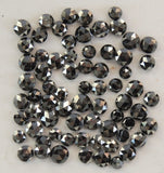 Natural Loose Diamond Old Rose Cut Black Color 2nd Number 1.00 to 2.60 MM Q37