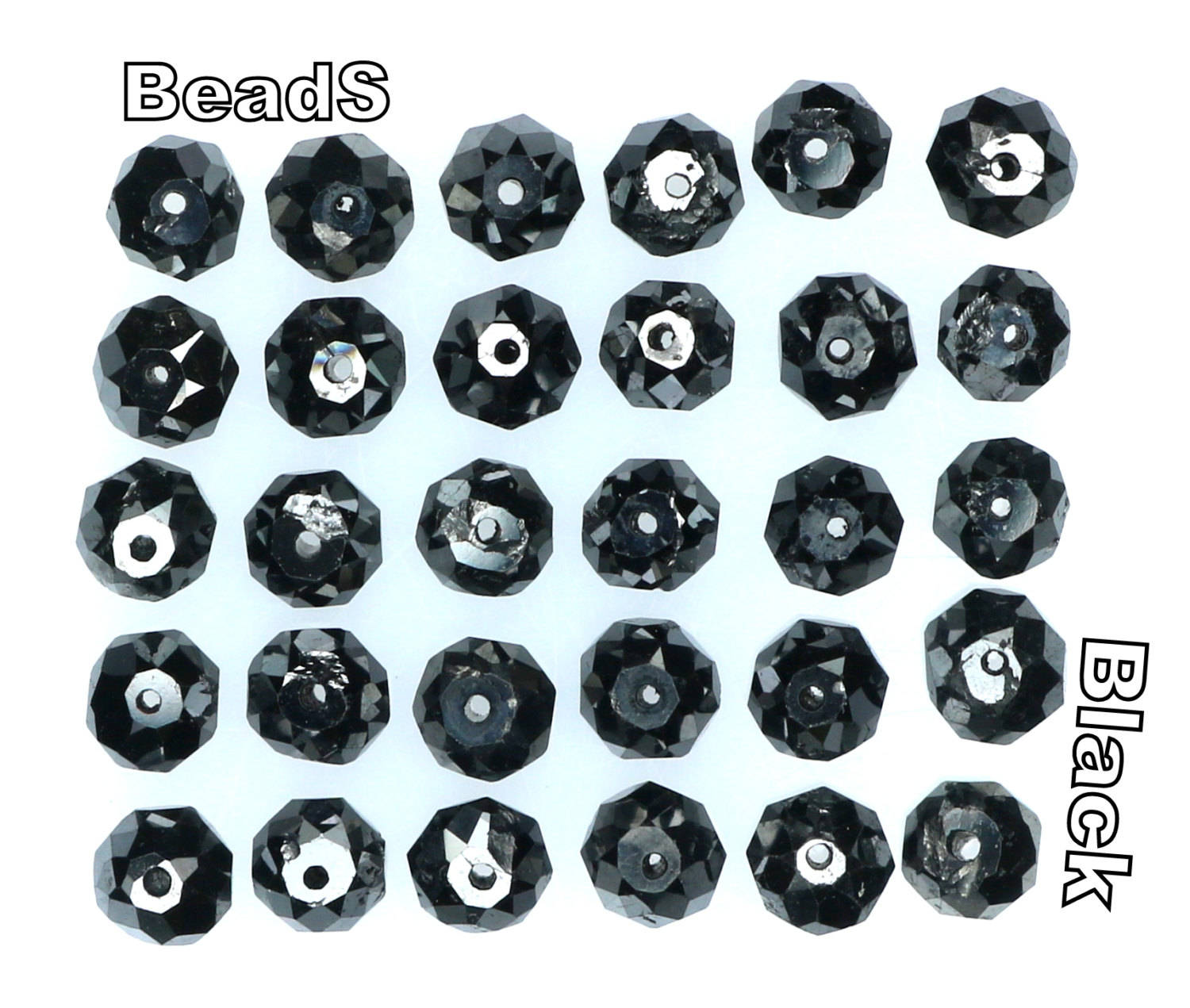 Natural Loose Diamond Black Round Bead 1.50 to 3.10 MM  1.00 Ct Lot Q52