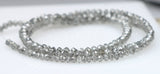 Natural Loose Diamond Round Faceted Bead Salt And Pepper 43.00 Cm 18.25 Ct Q69