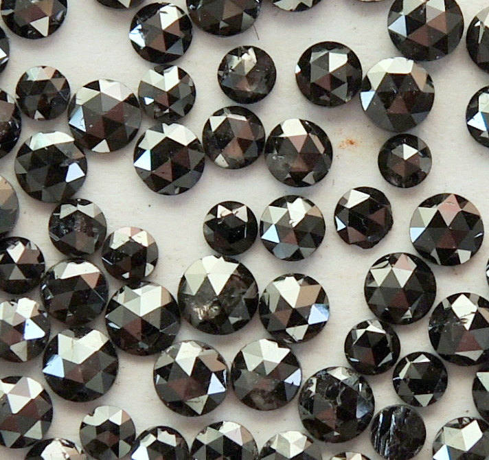 Natural Loose Diamond Old Rose Cut Black Color 2nd Number 1.00 to 2.60 MM Q37