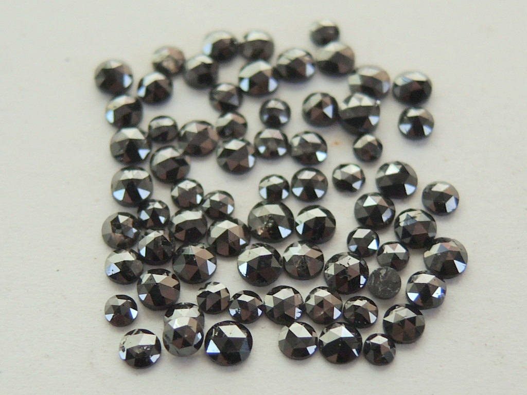 Natural Loose Diamond Old Rose Cut Black Color 2nd Number 1.00 to 2.60 MM Q37