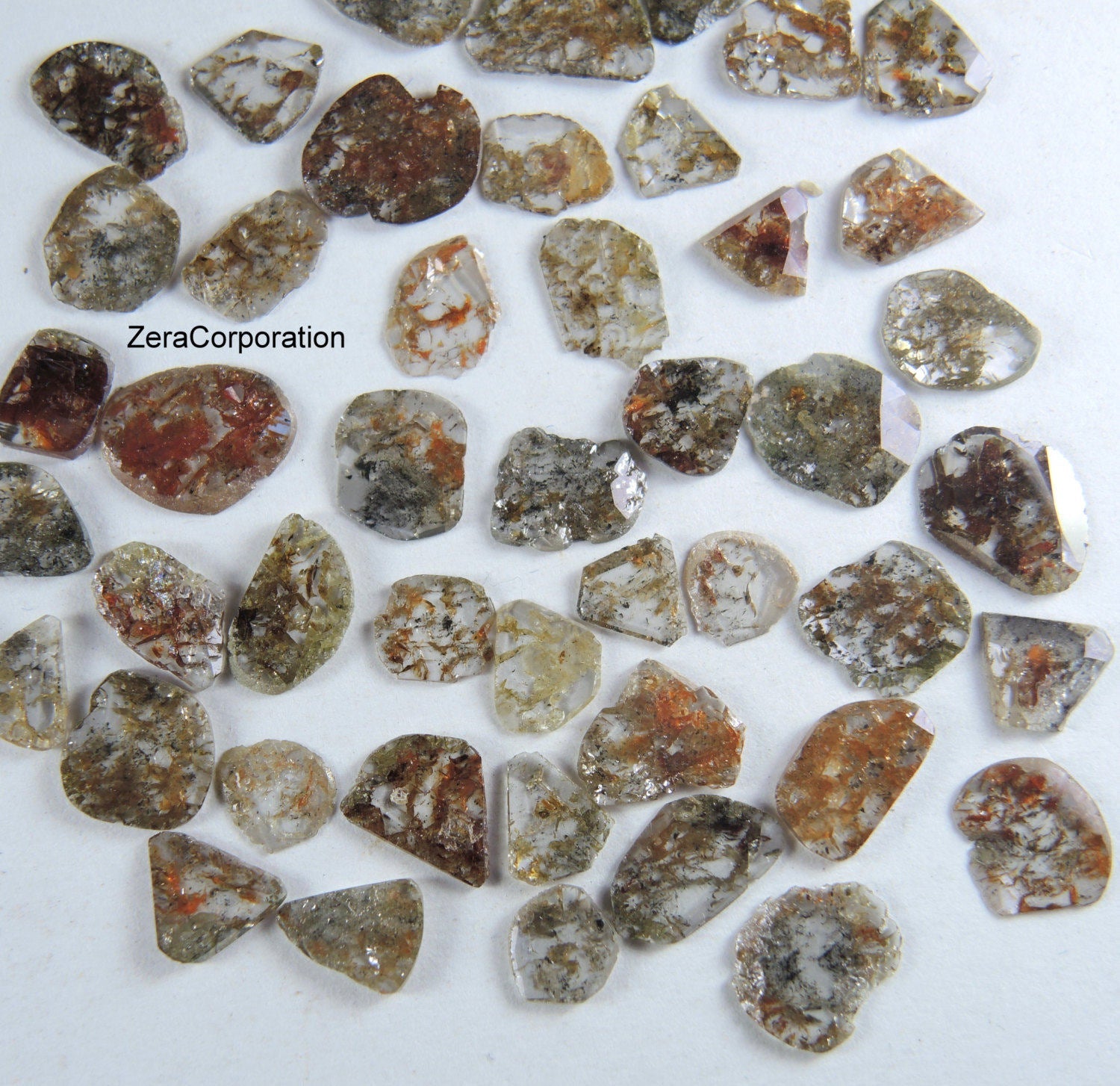 Natural Loose Diamond Rose Cut Faceted Polki Slice Shape Brown Color 4.20 to 8.20 MM 1.00 Ct Q103-1