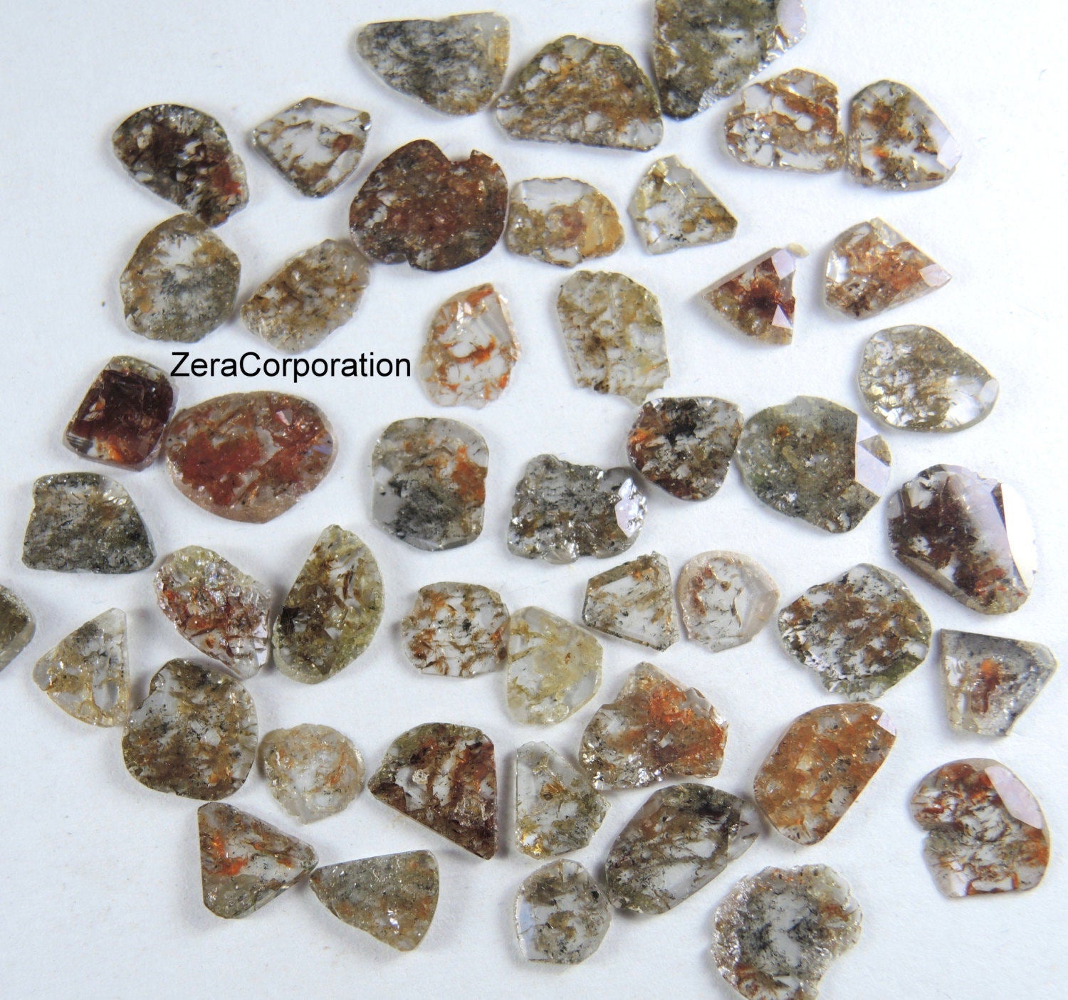 Natural Loose Diamond Rose Cut Faceted Polki Slice Shape Brown Color 4.20 to 8.20 MM 1.00 Ct Q103-1