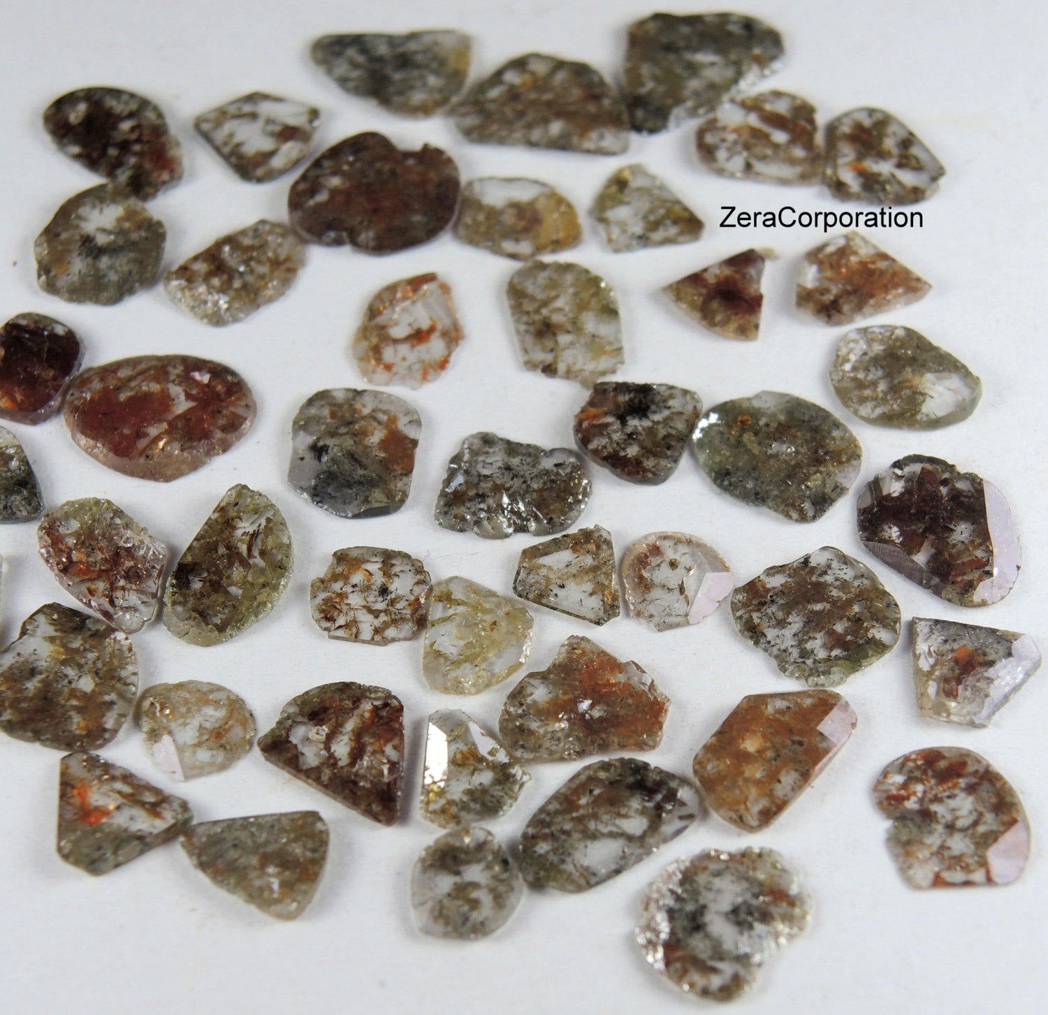 Natural Loose Diamond Rose Cut Faceted Polki Slice Shape Brown Color 4.20 to 8.20 MM 1.00 Ct Q103-1