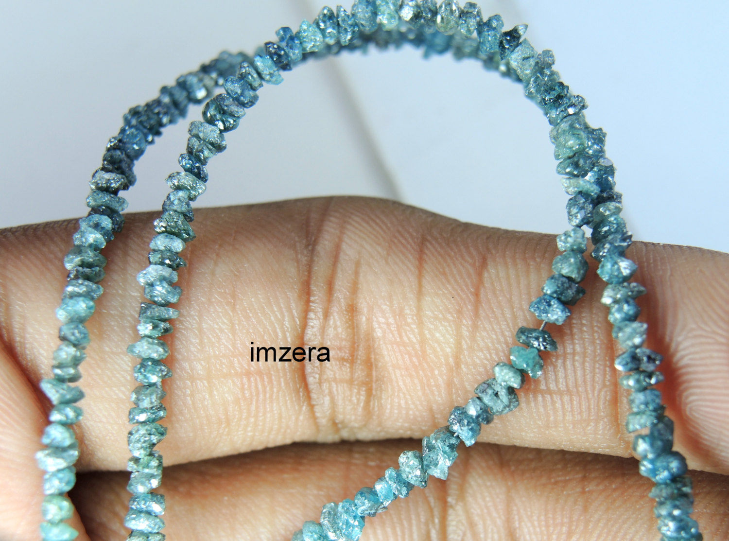 Blue Natural Loose Diamond Uncut Dilled Beads fancy Color 20.65 Ct Q150