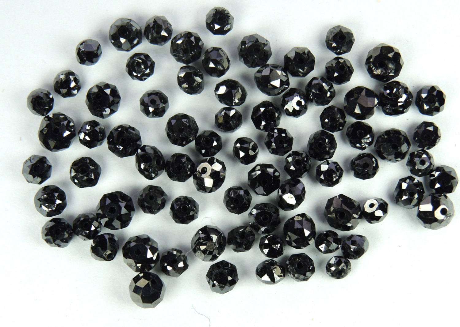 Round Bead Black Color Natural Loose Diamond I1-I3 Clarity 1.50 to 2.70 MM 10 Pcs Q157