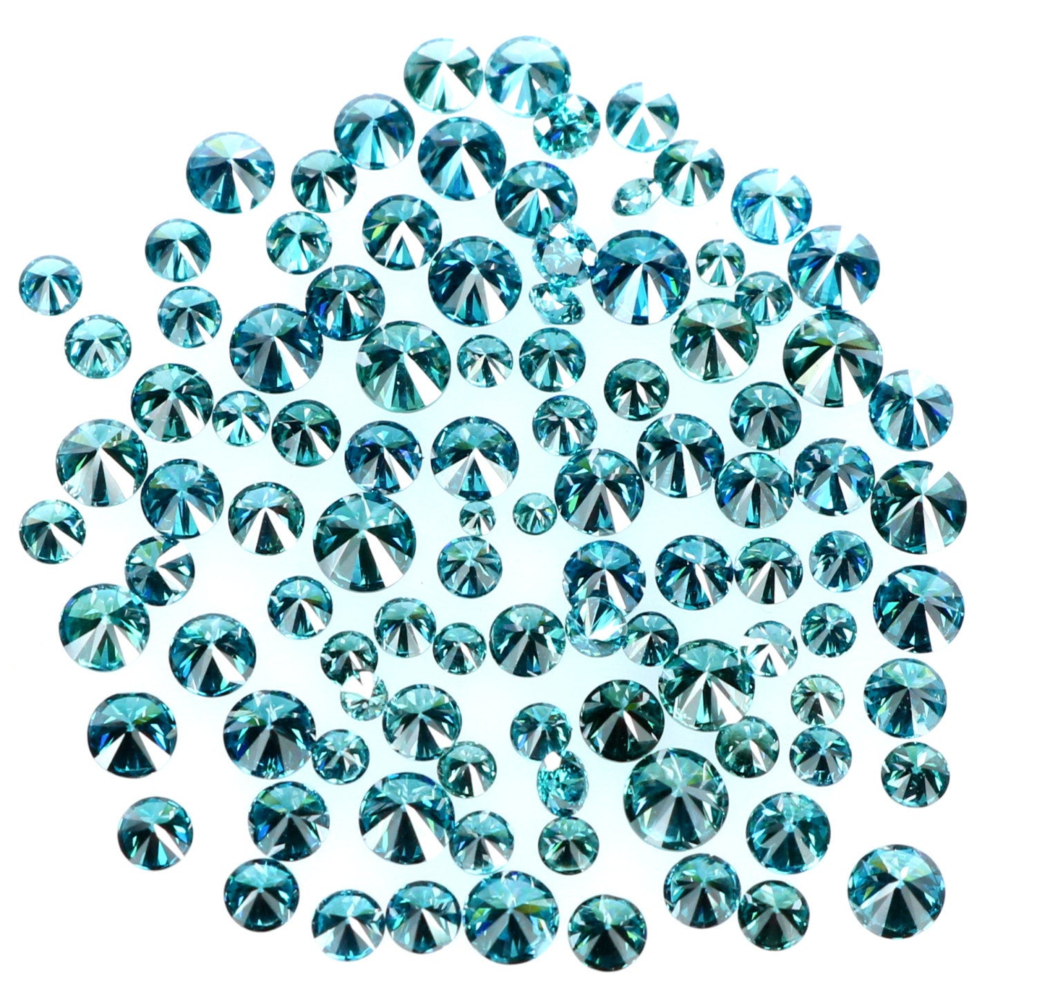 Natural Loose Diamond Round Shape Blue Color VS1 SI1 Clarity 25 Pcs Lot Q23
